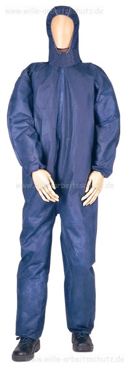 Polypropylen - Einweg - Schmutzschutzoverall blau. Klicken f�r Gro�bild