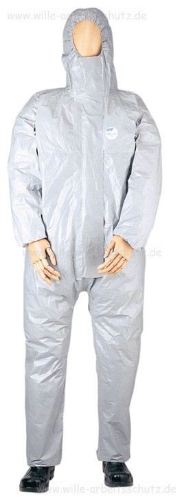 Tyvek-Protech "F" Einwegoverall grau oder orange, mit hei��berklebten N�hten. Klicken f�r Gro�bild