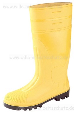 Sicherheitsstiefel gelb mit Stahlkappe und Stahlsohle. Klicken f�r Gro�bild