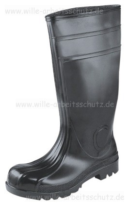 Sicherheitsstiefel schwarz mit Stahlkappe und Stahlsohle. Klicken f�r Gro�bild