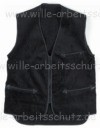 Fellweste schwarz aus Trenkercord, mit Nierenschutz und Rei�verschlu�. Klicken f�r mehr Info zum Artikel