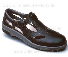 Sandale mit Stahlkappe und Schnallenverschlu�. Klicken f�r Gro�bild