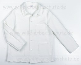 Maurer Arbeitsjacke wei� aus kr�ftigem Doppel-Pilot-Stoff. Klicken f�r Gro�bild