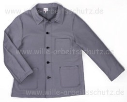 Maurer Arbeitsjacke grau aus kr�ftigem Doppel-Pilot-Stoff. Klicken f�r Gro�bild
