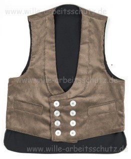 Maurer-Zunftweste aus Trenkercord mit Cordr�cken und Nierenschutz. Klicken f�r Gro�bild