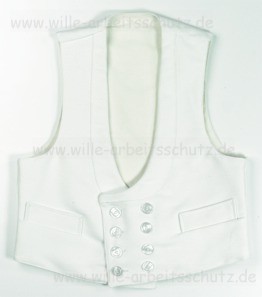 Maurer-Zunftweste wei� aus Doppel-Pilot-Stoff. Klicken f�r Gro�bild