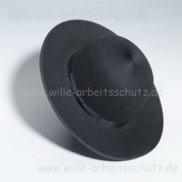 Zimmermannshut aus schwarzem Wollfilz, Randbreite 9 cm. Klicken f�r Gro�bild