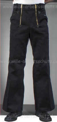 Zunftcordhose schwarz, mit Schlag. Klicken f�r Gro�bild