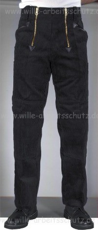 Zunftcordhose schwarz, gerade Form, mit Knieverst�rkung. Klicken f�r Gro�bild