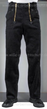 Zunftcordhose schwarz, gerade Form. Klicken f�r Gro�bild