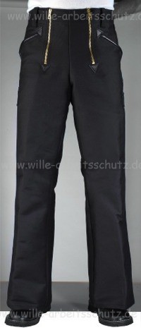 Zunfthose schwarz aus Doppel-Pilot-Stoff, mit Schlag. Klicken f�r Gro�bild