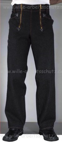 Jeans-Zunfthose schwarz, stone-washed, gerade Form. Klicken f�r Gro�bild