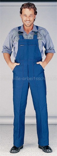 robuste Latzhose hydronblau aus Doppel-Pilot-Stoff. Klicken f�r Gro�bild