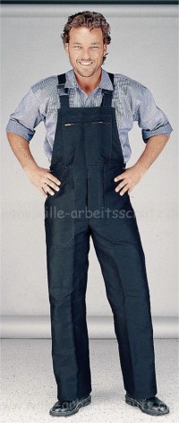 robuste Latzhose schwarz aus Doppel-Pilot-Stoff. Klicken f�r Gro�bild