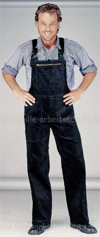 robuste Latzhose schwarz aus Trenkercord. Klicken f�r Gro�bild