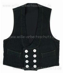 Jeans-Zunftweste schwarz, stone-washed, Futter aus K�per-Stoff, passend zur Jeans-Zunfthose schwarz. Klicken f�r Gro�bild